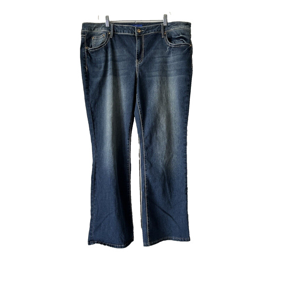 Apt. 9 Denim - APT 9 Bootcut Jeans womens 20W flare rhinestone bling embroidered pockets